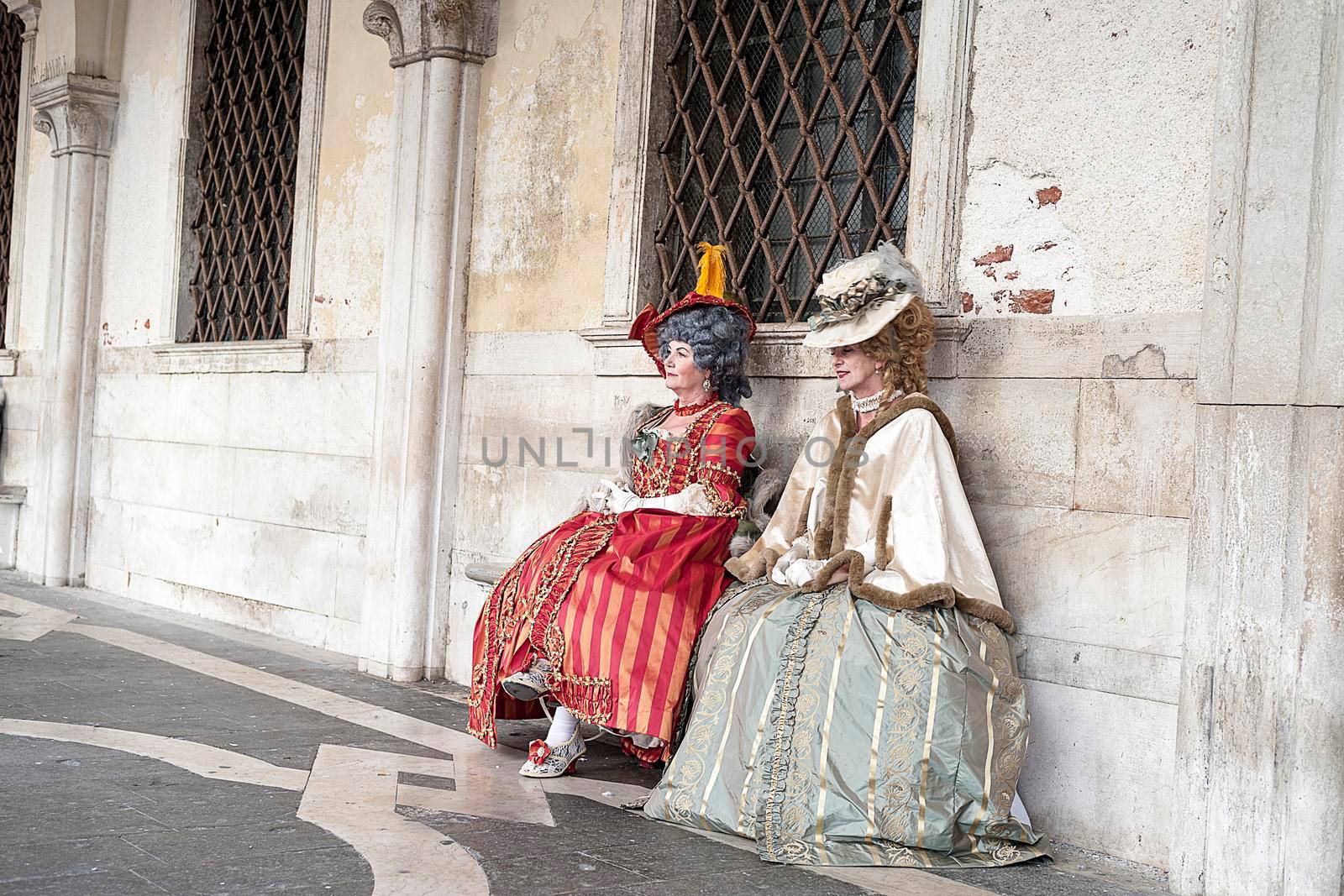 VENICE, ITALY - Febrary 22 2019: The masks of the Venice carnival 2019