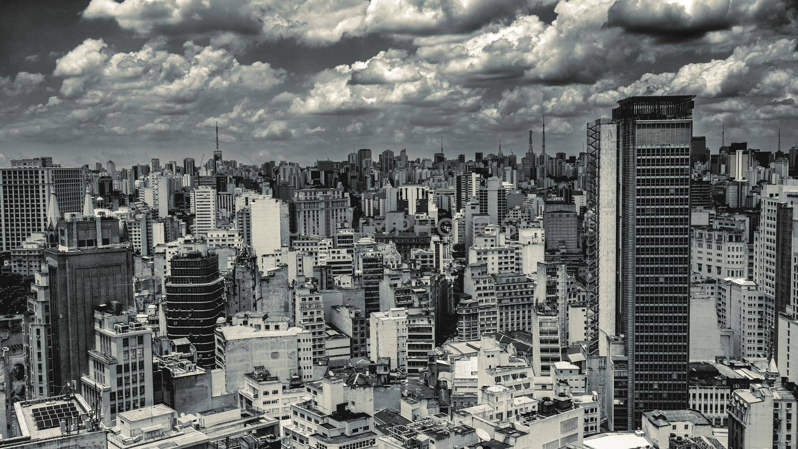 Skyline of Sao Paulo Brazil, taken from the Farol Satander building.