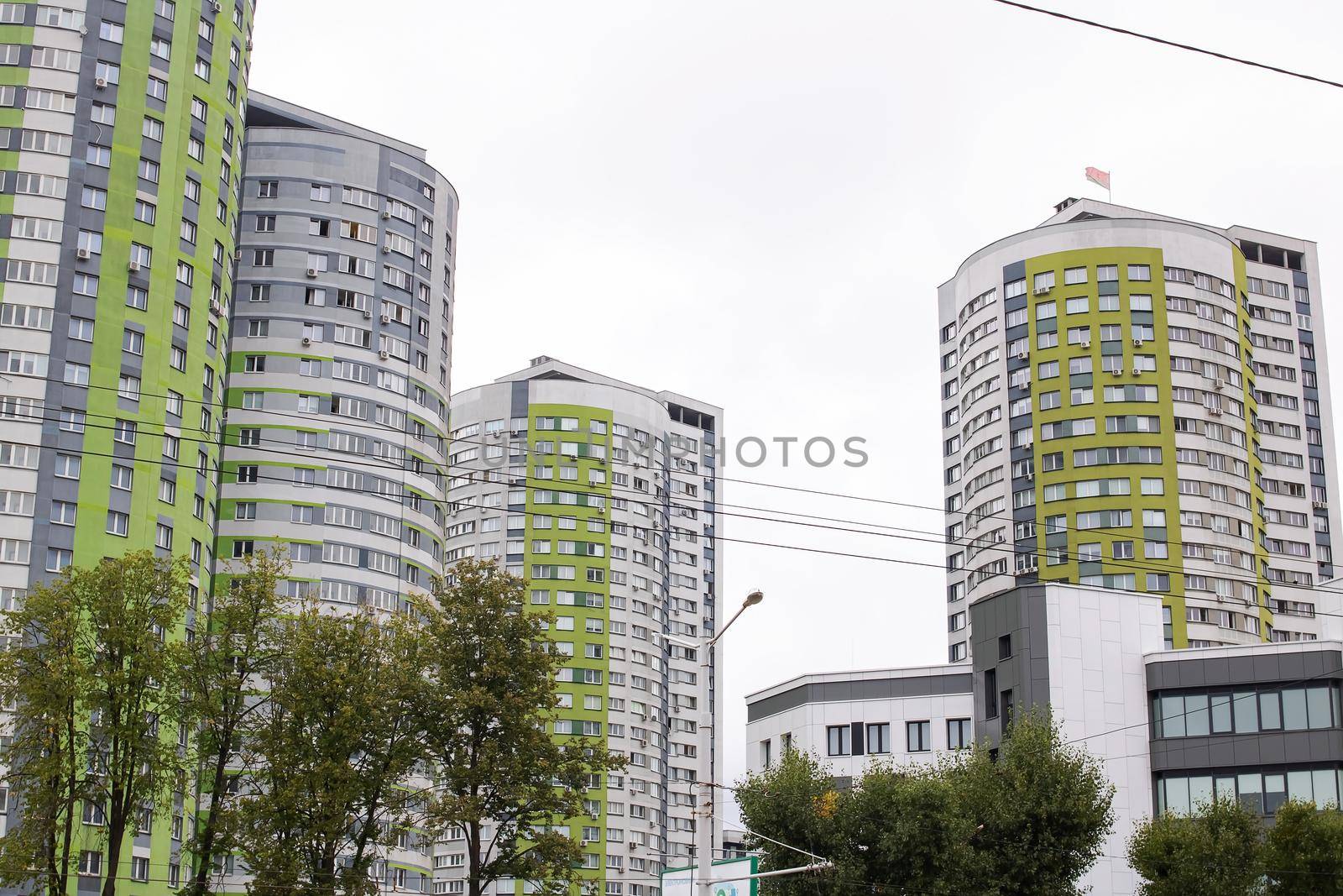 Belarus, Minsk - 18 august, 2022: Residential complex Cascade in summer