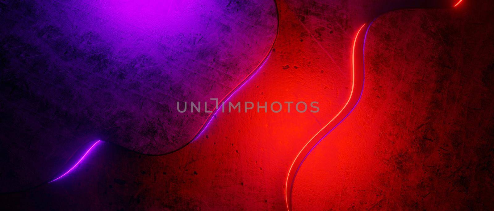 Violet and Red Combination Dynamic Shape Abstract Minimal Grungy Color Background with Purple and Red Light Smooth Texture. 3D  Illustration by yay_lmrb