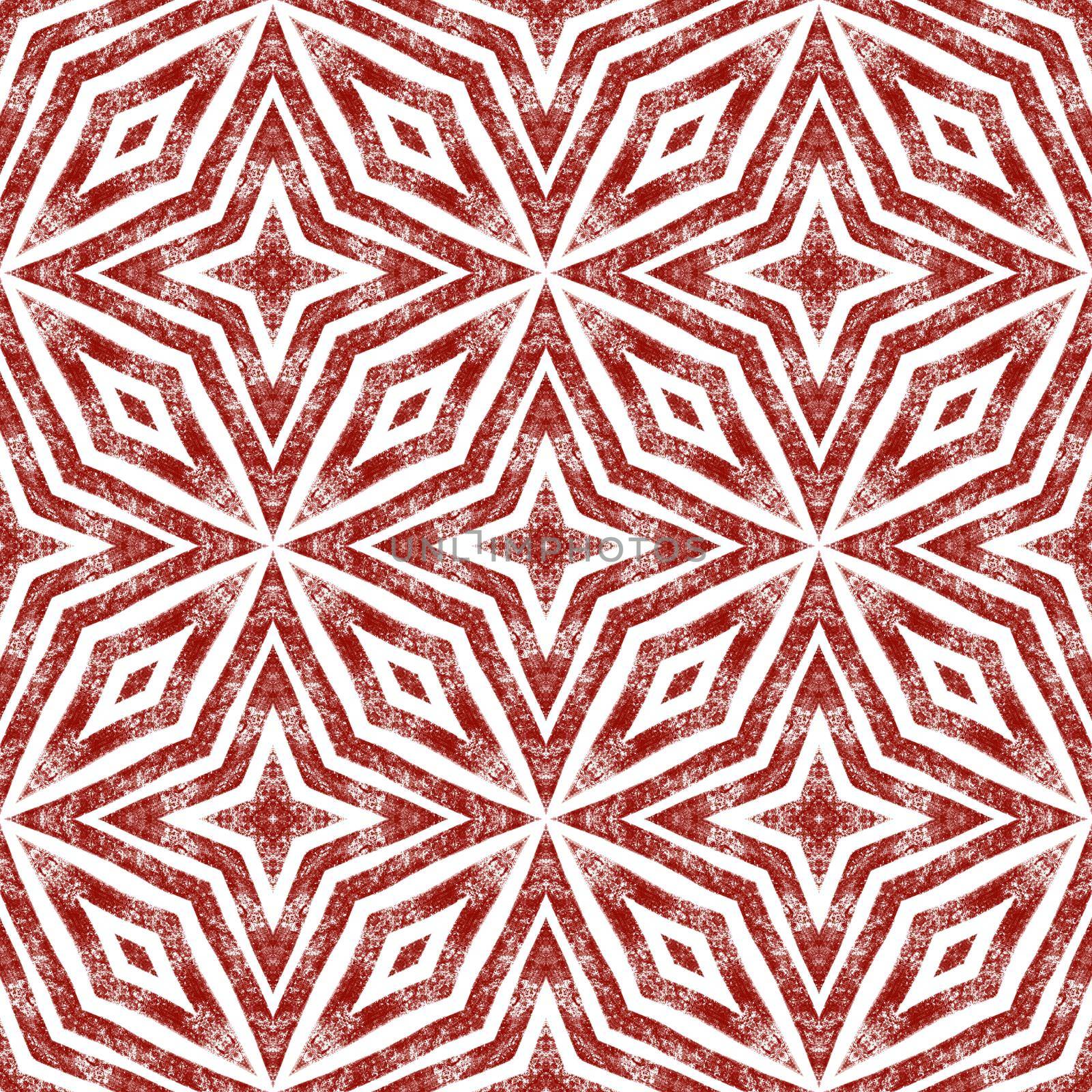 Geometric seamless pattern. Wine red symmetrical by beginagain