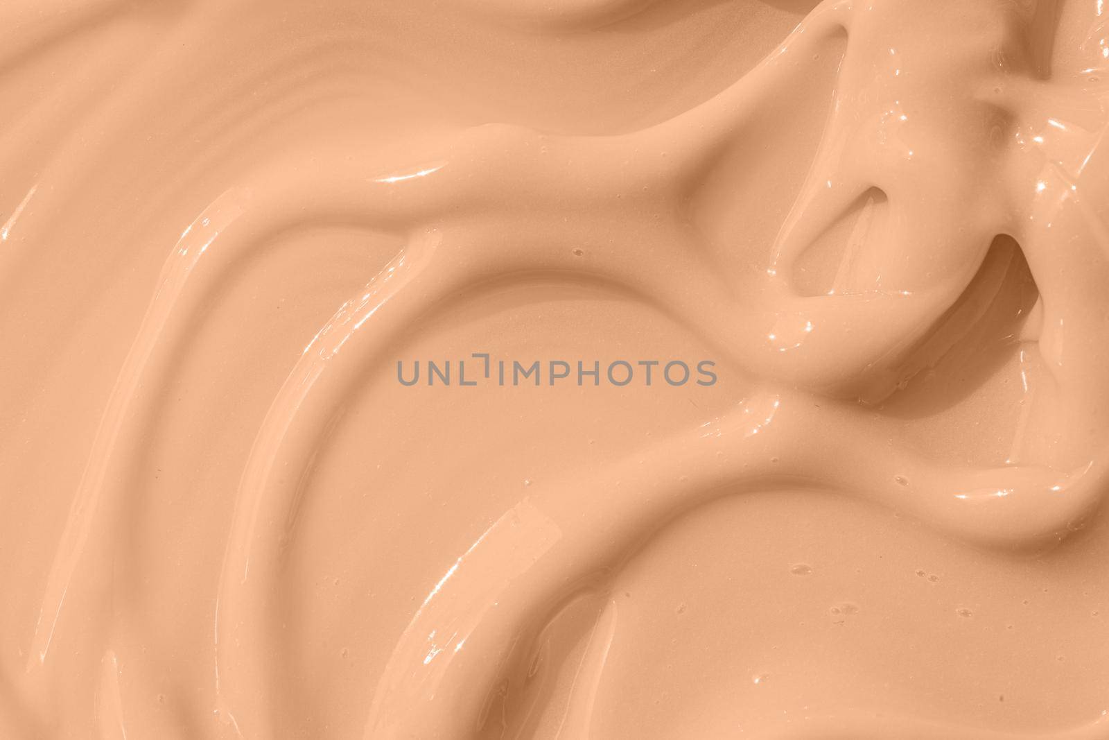 Cosmetic tonal moisturizer, bb cream swatch sample. Beige nude liquid foundation texture, concealer smear smudge drop. Make up base, cream textured background. by photolime