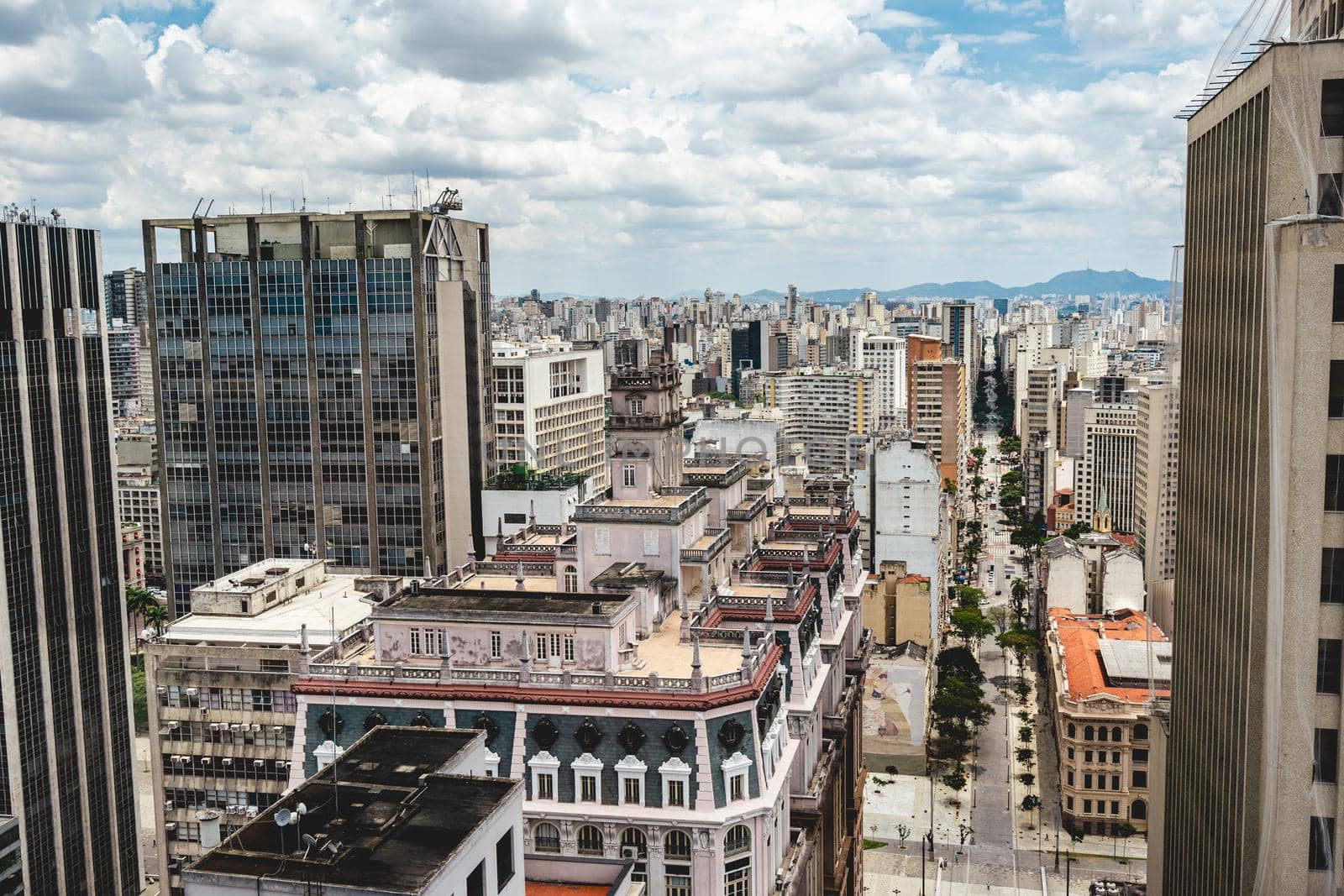 Skyline of Sao Paulo Brazil, taken from the Farol Satander building.