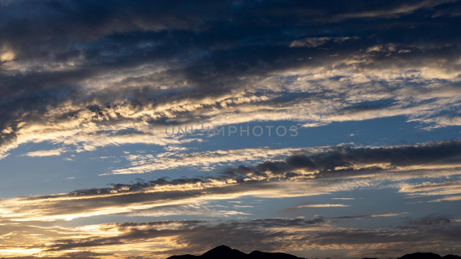 Beautiful cloudscape at sunset in summer