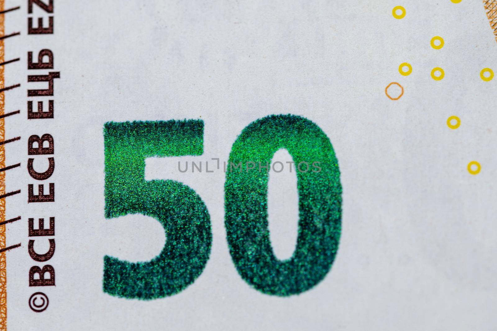 detail of the 50 euro banknote by carfedeph