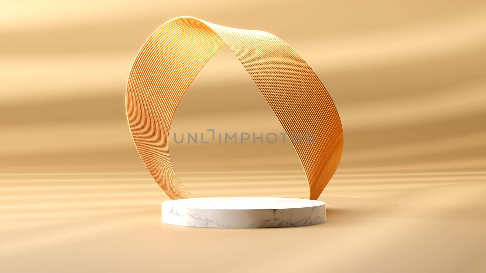 Orange and Gold podium and minimal abstract background for Halloween, 3d rendering geometric shape, Stage for awards on website in modern by Benzoix