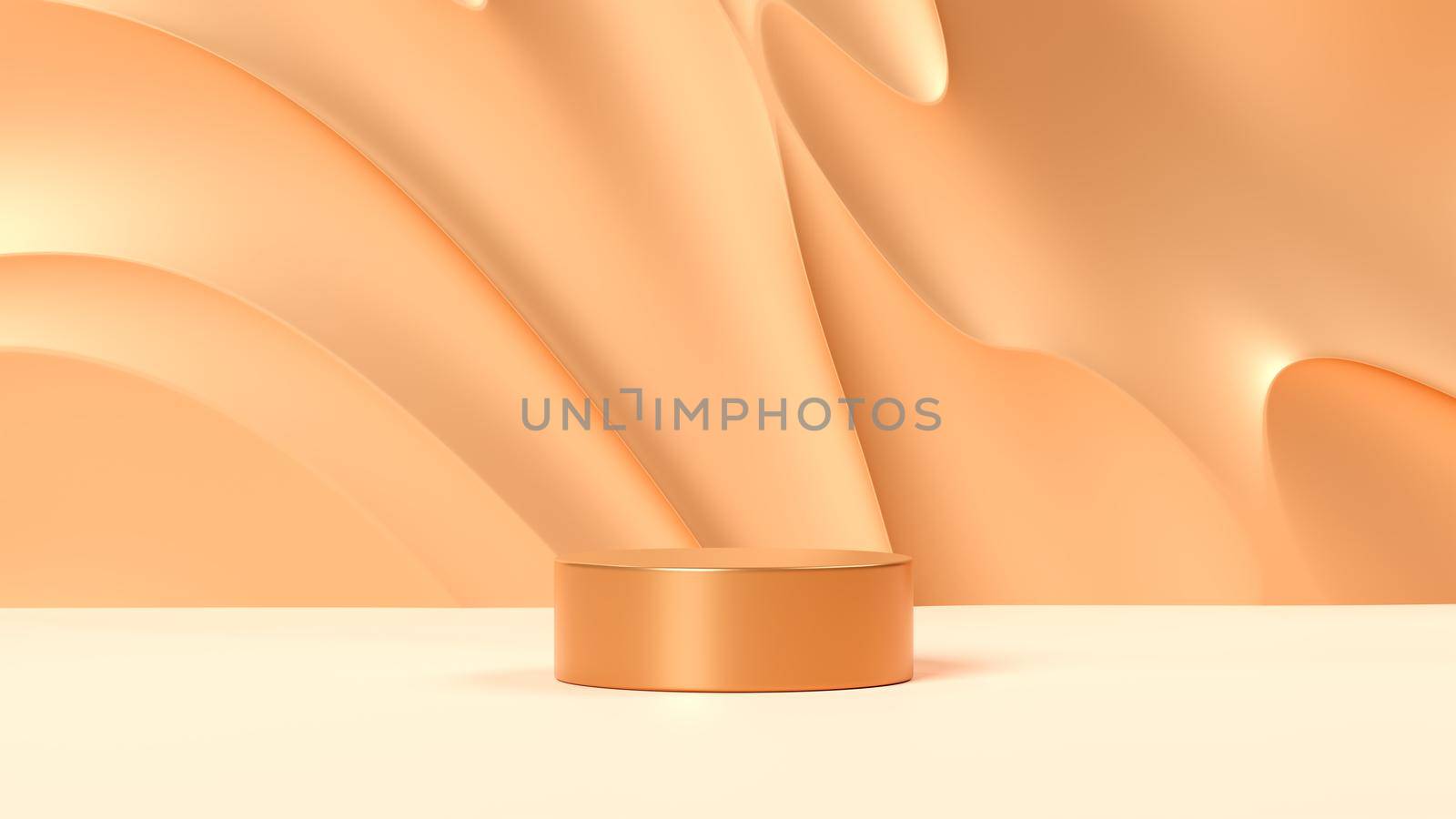 Orange podium and minimal abstract background for Halloween, 3d rendering geometric shape, Stage for awards on website in modern by Benzoix
