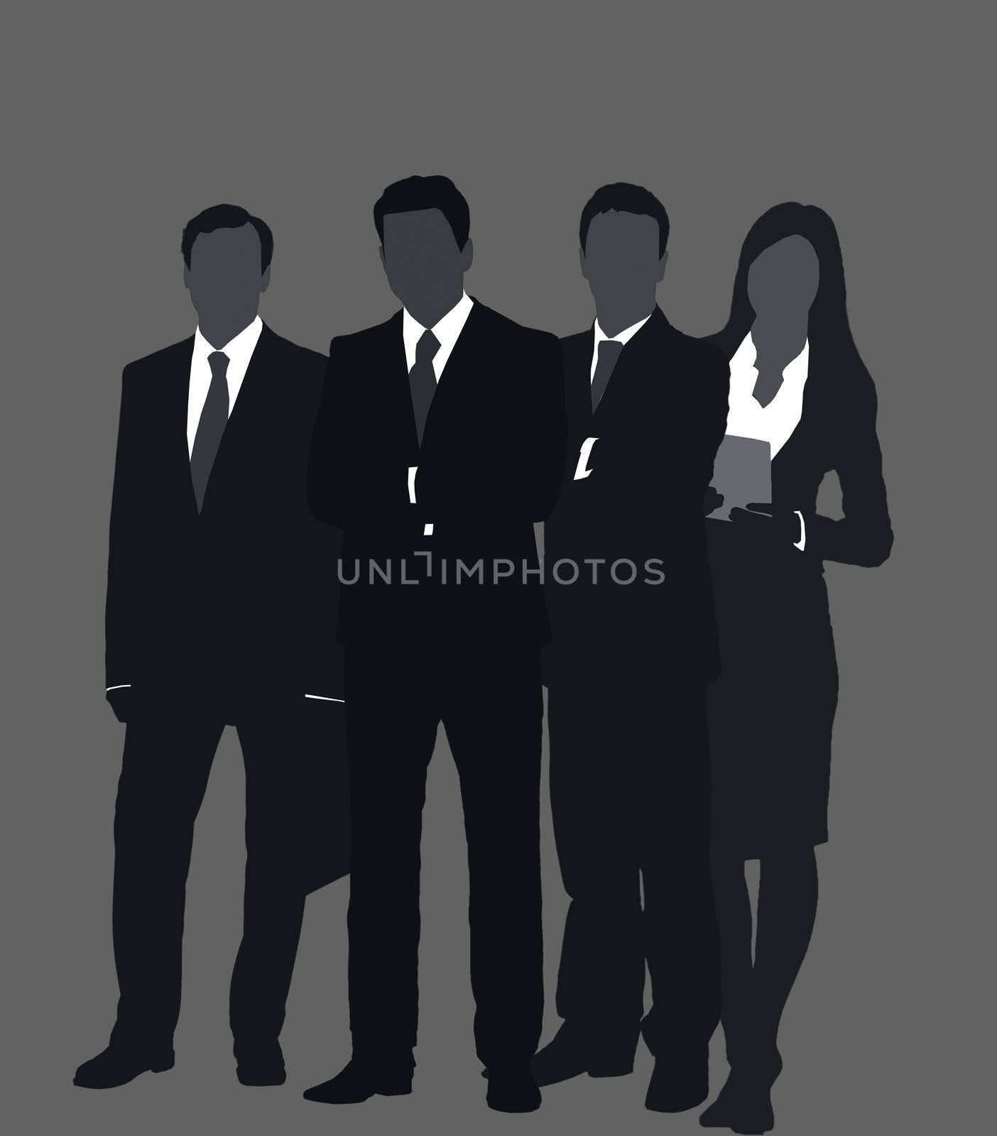 Group of various people silhouettes. Society, community by asdf