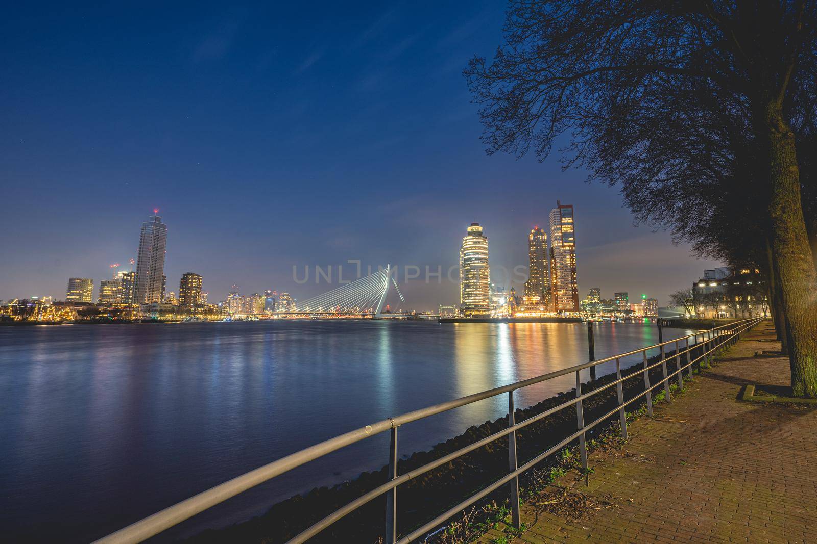 skyline of Rotterdam on 11 January 2022.