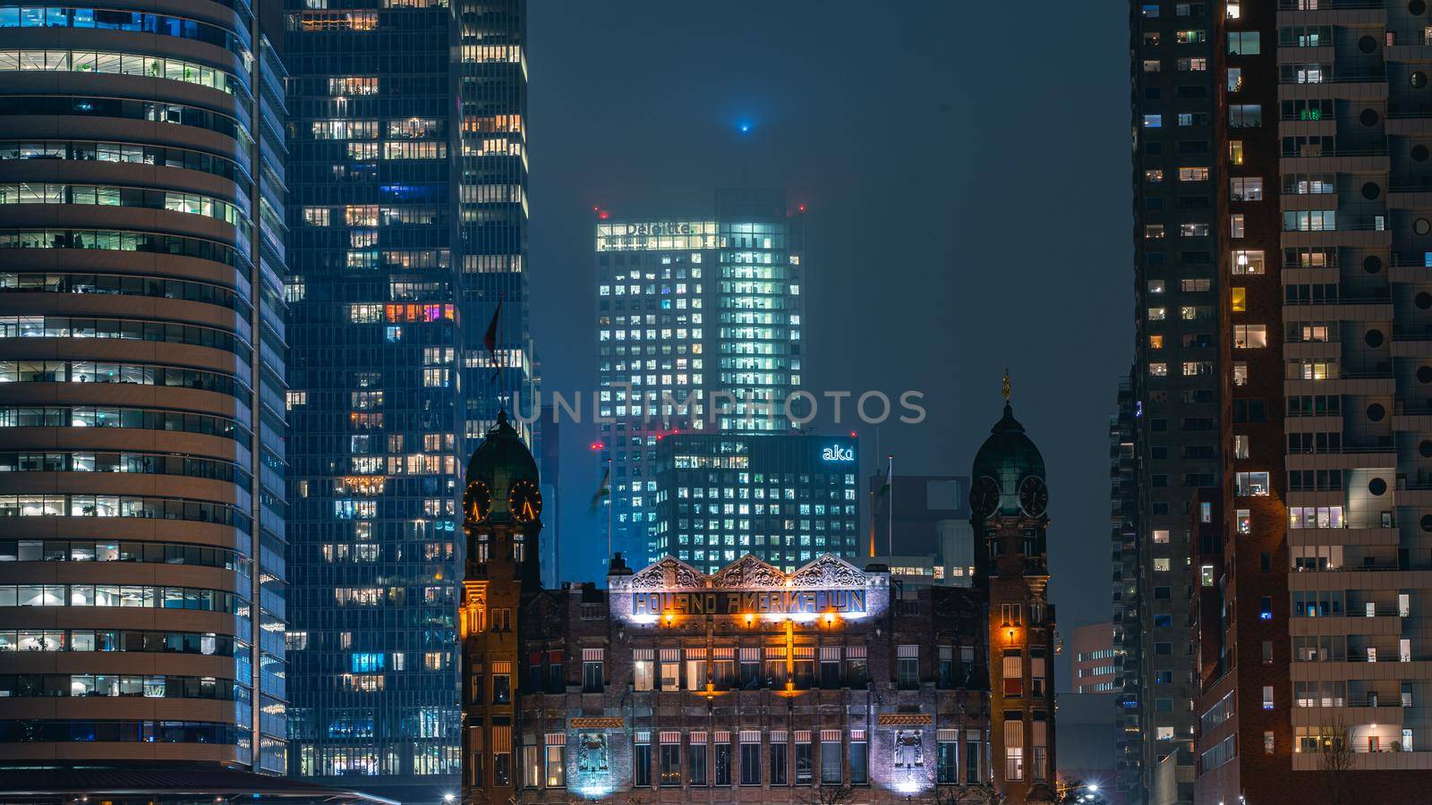 skyline of Rotterdam on 11 January 2022.