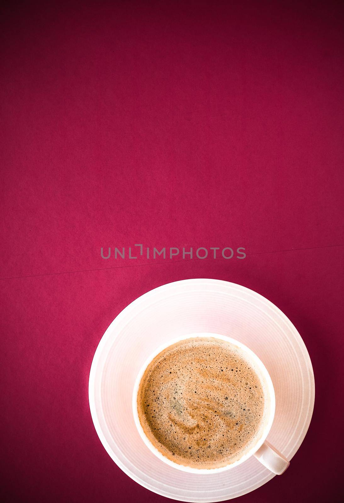 Hot drink, breakfast and vintage style concept - Coffee in the morning, flatlay background with copyspace