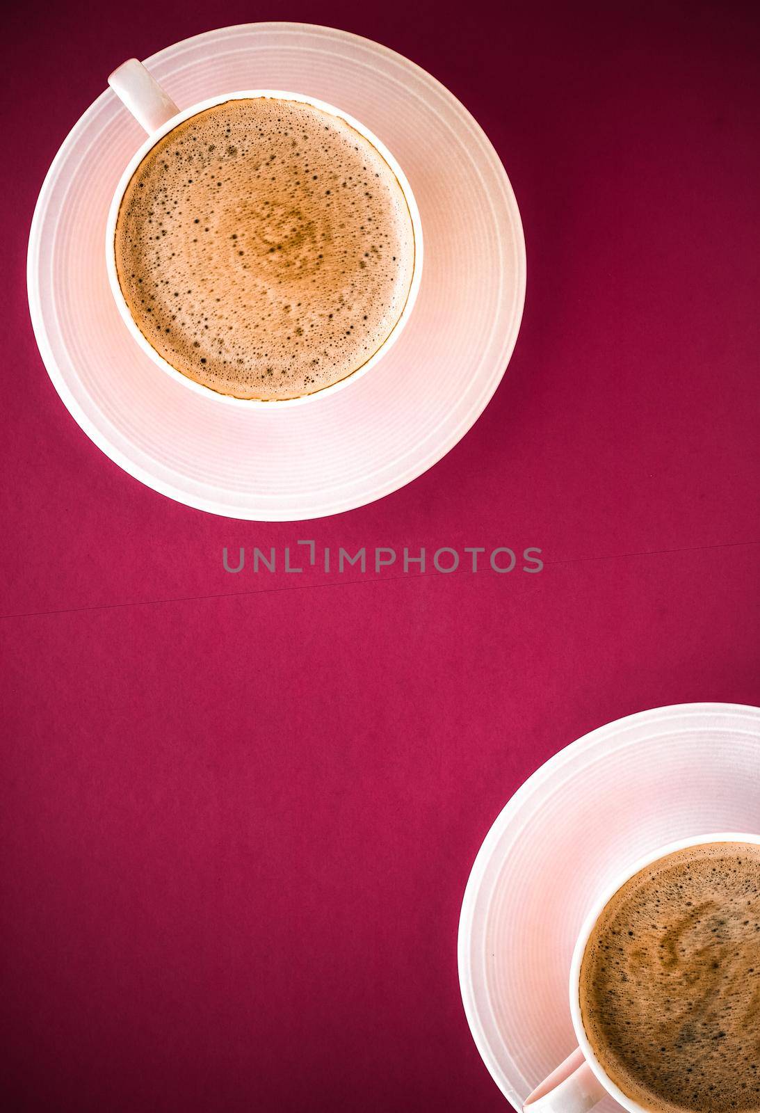 Hot drink, breakfast and vintage style concept - Coffee in the morning, flatlay background with copyspace