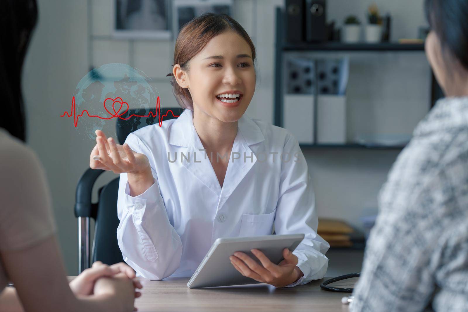 Doctor explain to patient about health care. Medicine and health care and insurance concept.