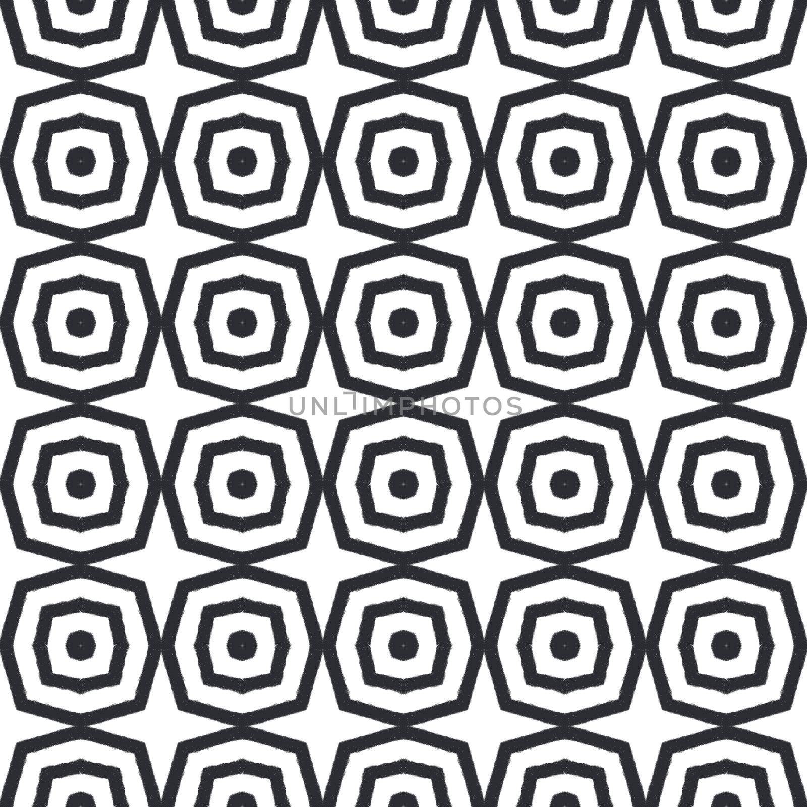 Exotic seamless pattern. Black symmetrical kaleidoscope background. Summer swimwear exotic seamless design. Textile ready bewitching print, swimwear fabric, wallpaper, wrapping.