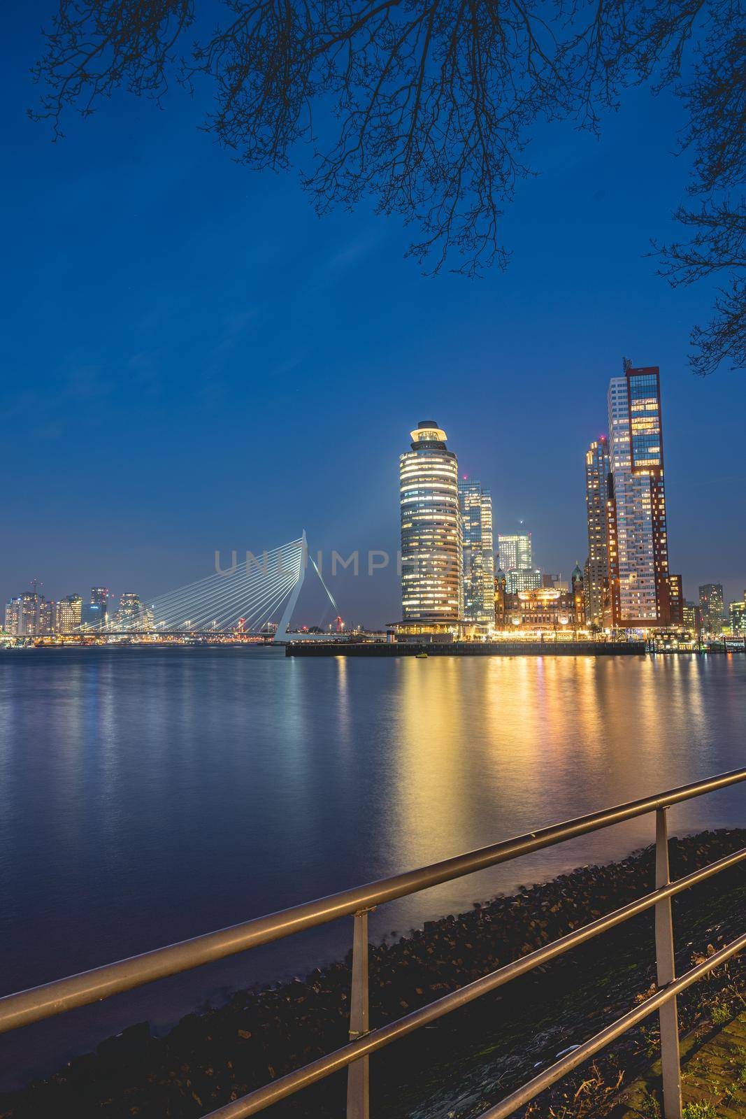 skyline of Rotterdam on 11 January 2022.