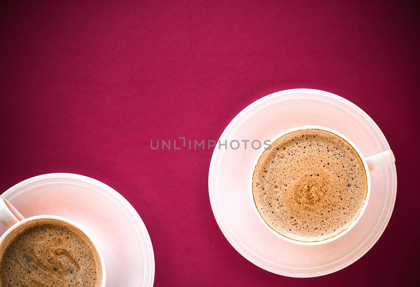 Hot drink, breakfast and vintage style concept - Coffee in the morning, flatlay background with copyspace