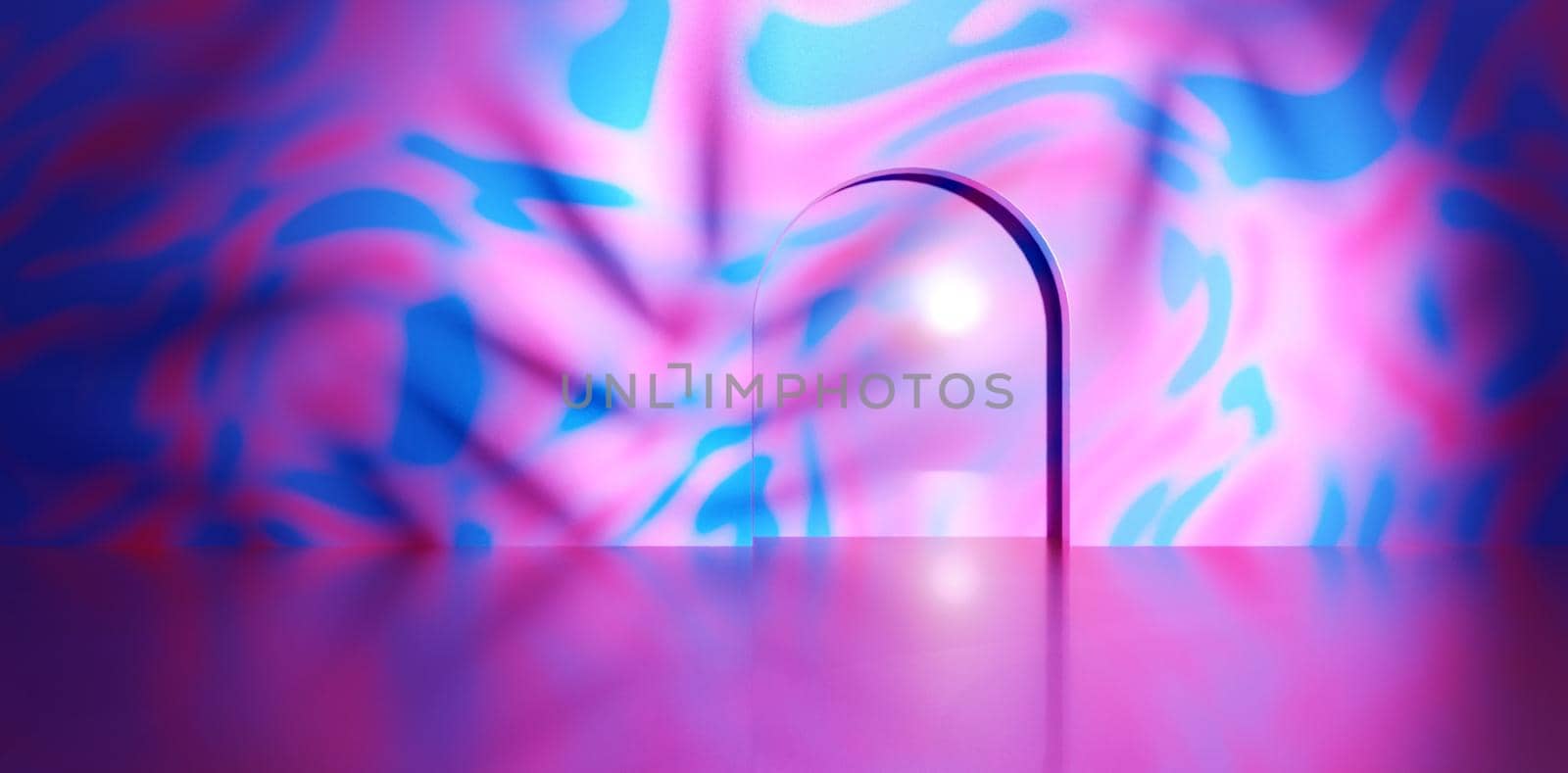 Abstract Colours Wall Background. Empty Space For Products Showcase. 3D Illustration