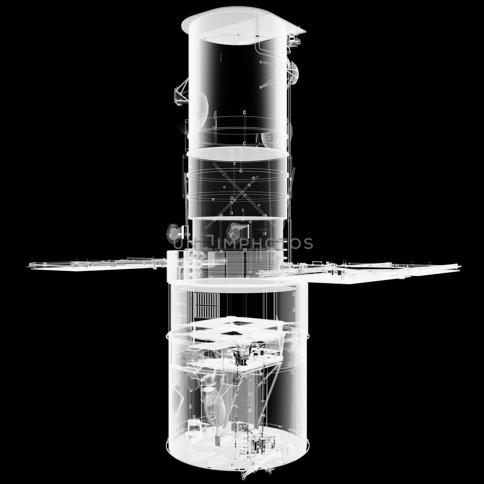 The Hubble Space Telescope. X-Ray render by cherezoff