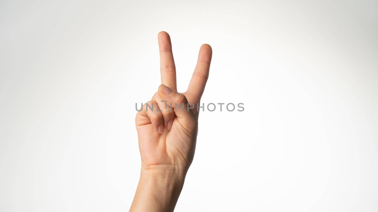 Women's hands gesture counting on fingers two palm side by voktybre