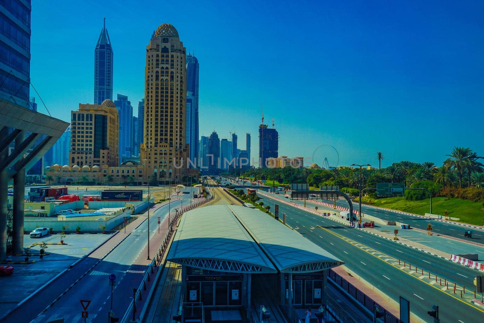 Building of Arab Emirates and Dubai Emirates. Shooting Location: Dubai