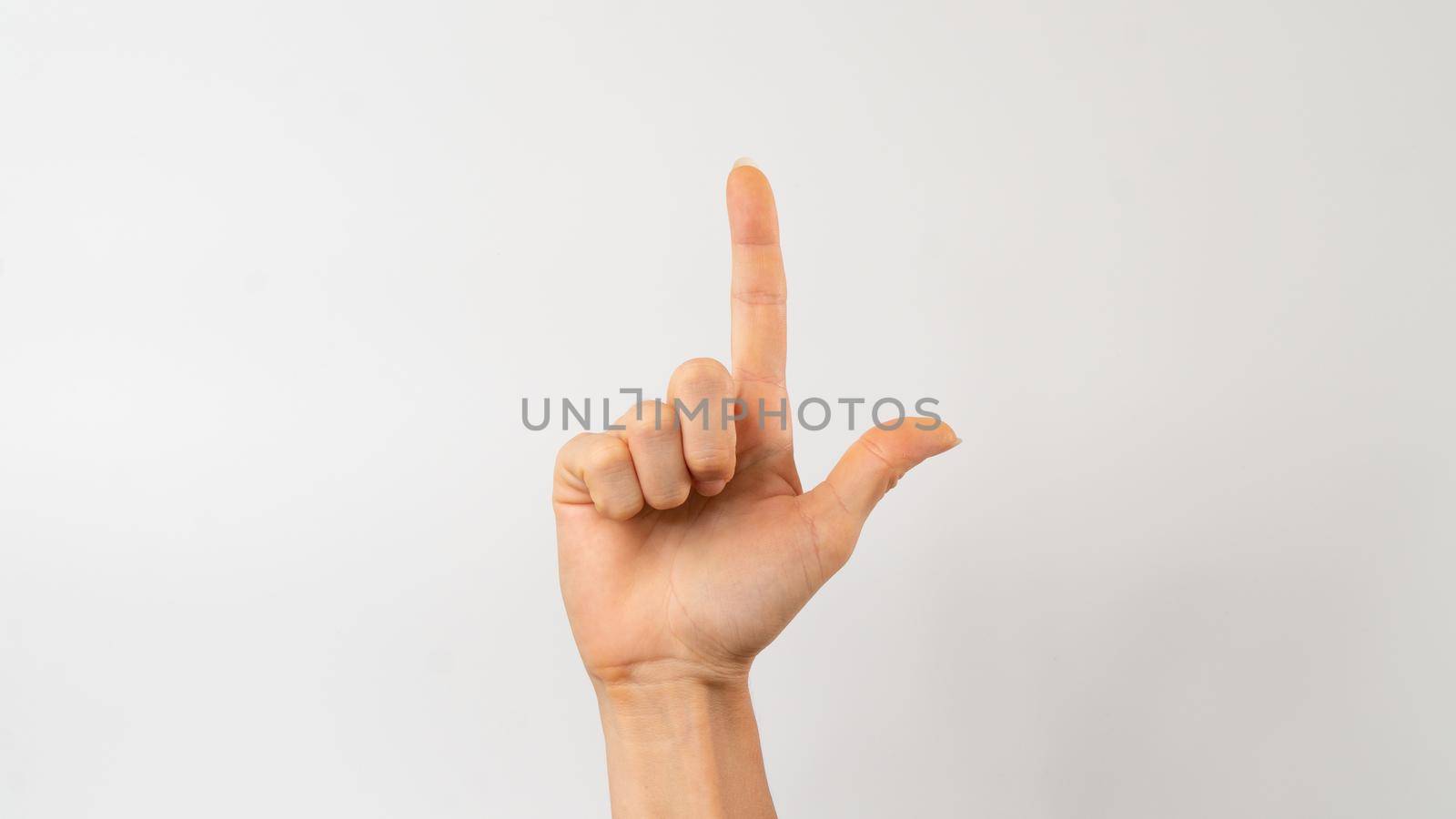 Sign language of the deaf and dumb people, English letter l by voktybre