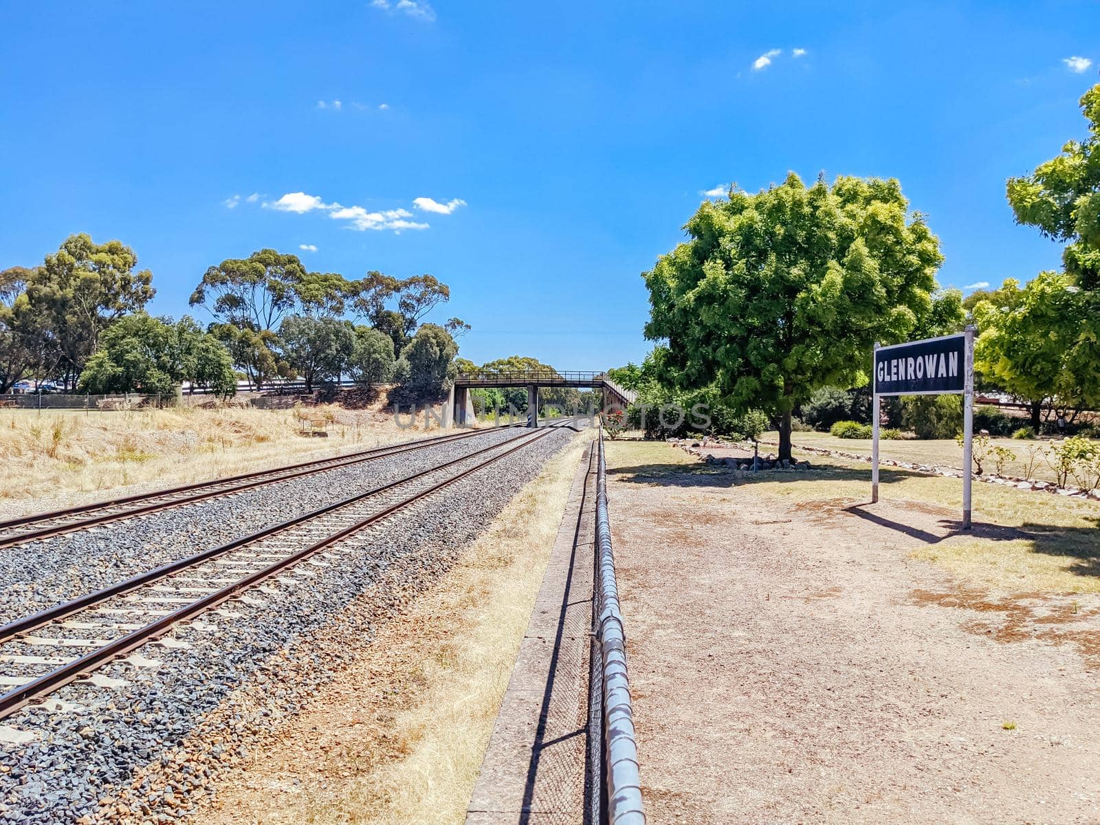 GLENROWAN, AUSTRALIA- DECEMBER 27 2021: The historic town of Glenrowan and its historic precinct, famous for its Kelly Gang history on a warm summer's day in Victoria, Australia