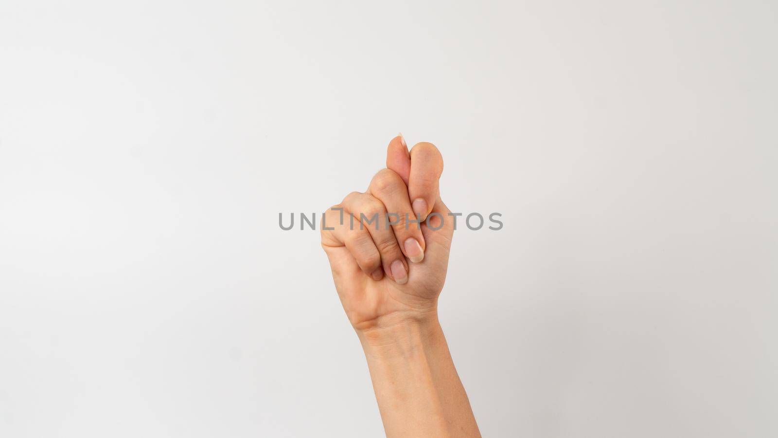 Sign language of the deaf and dumb people, English letter t. High quality photo