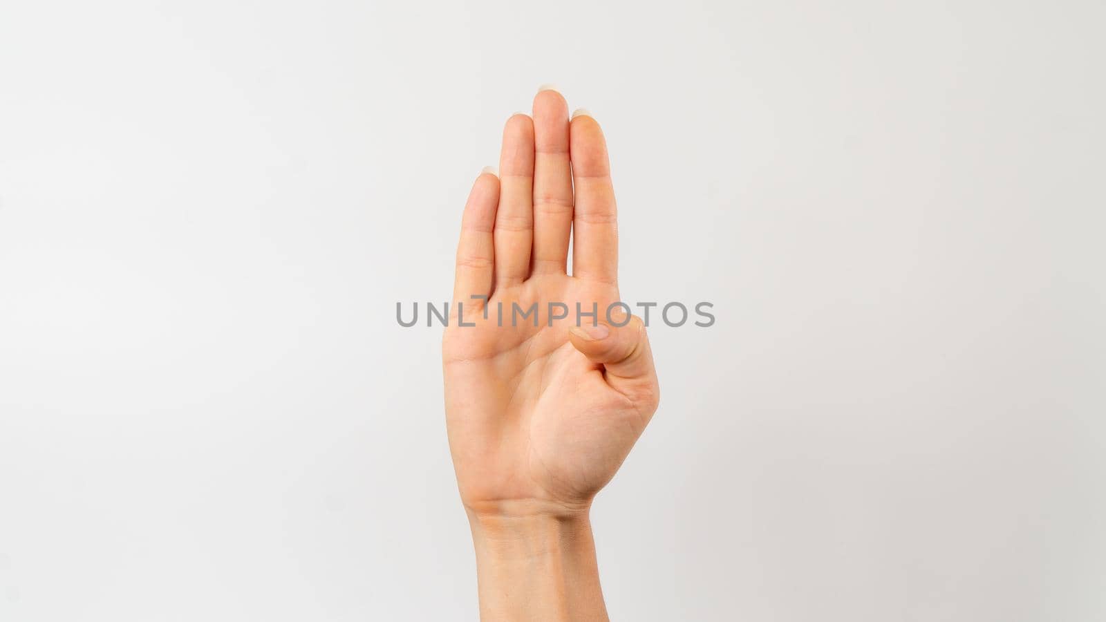 Sign language of the deaf and dumb people, English letter b by voktybre