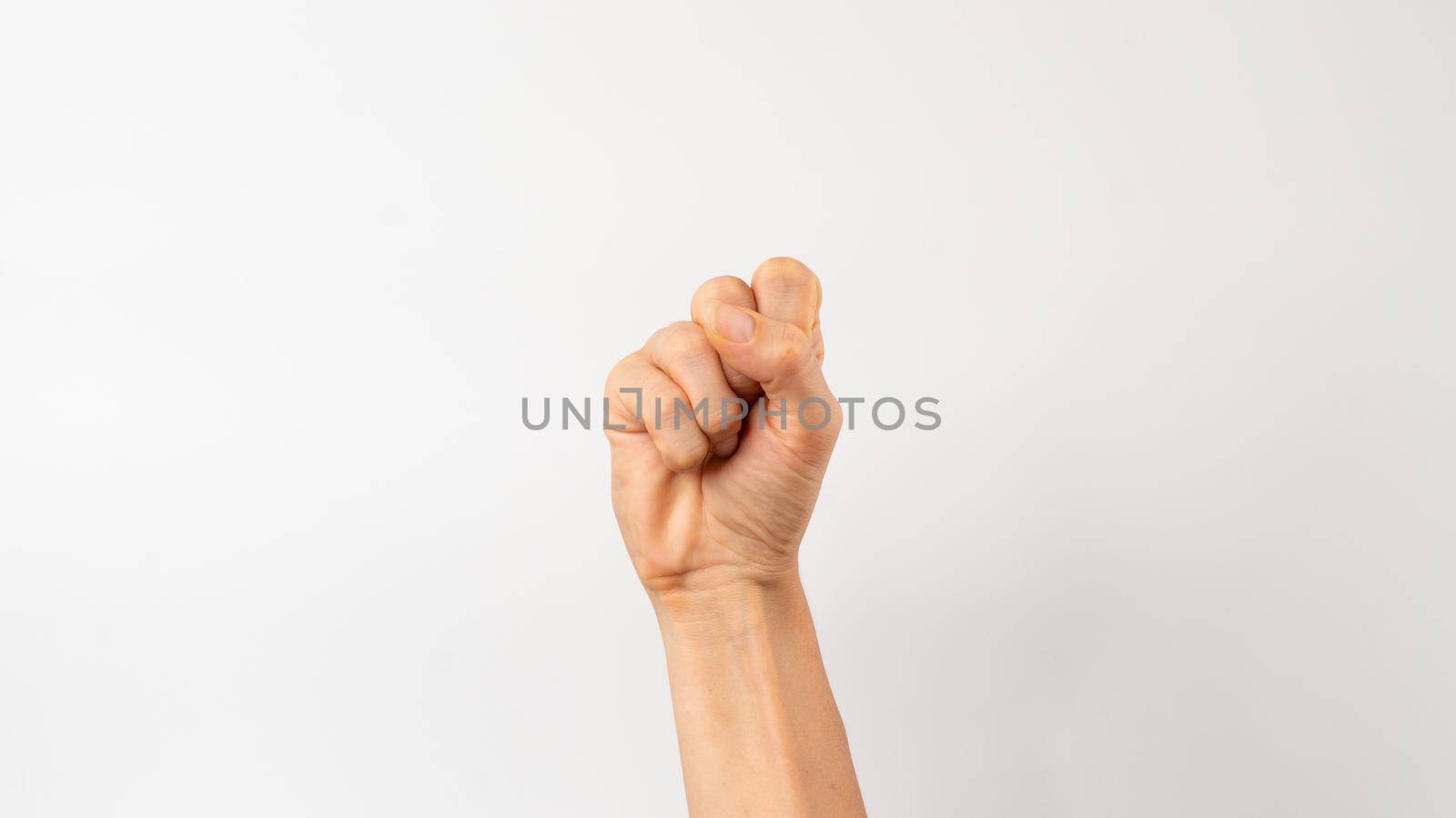 Sign language of the deaf and dumb people, English letter s. High quality photo