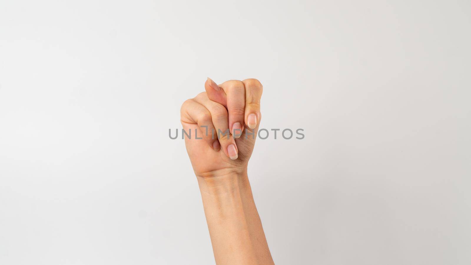 Sign language of the deaf and dumb people, English letter n. High quality photo