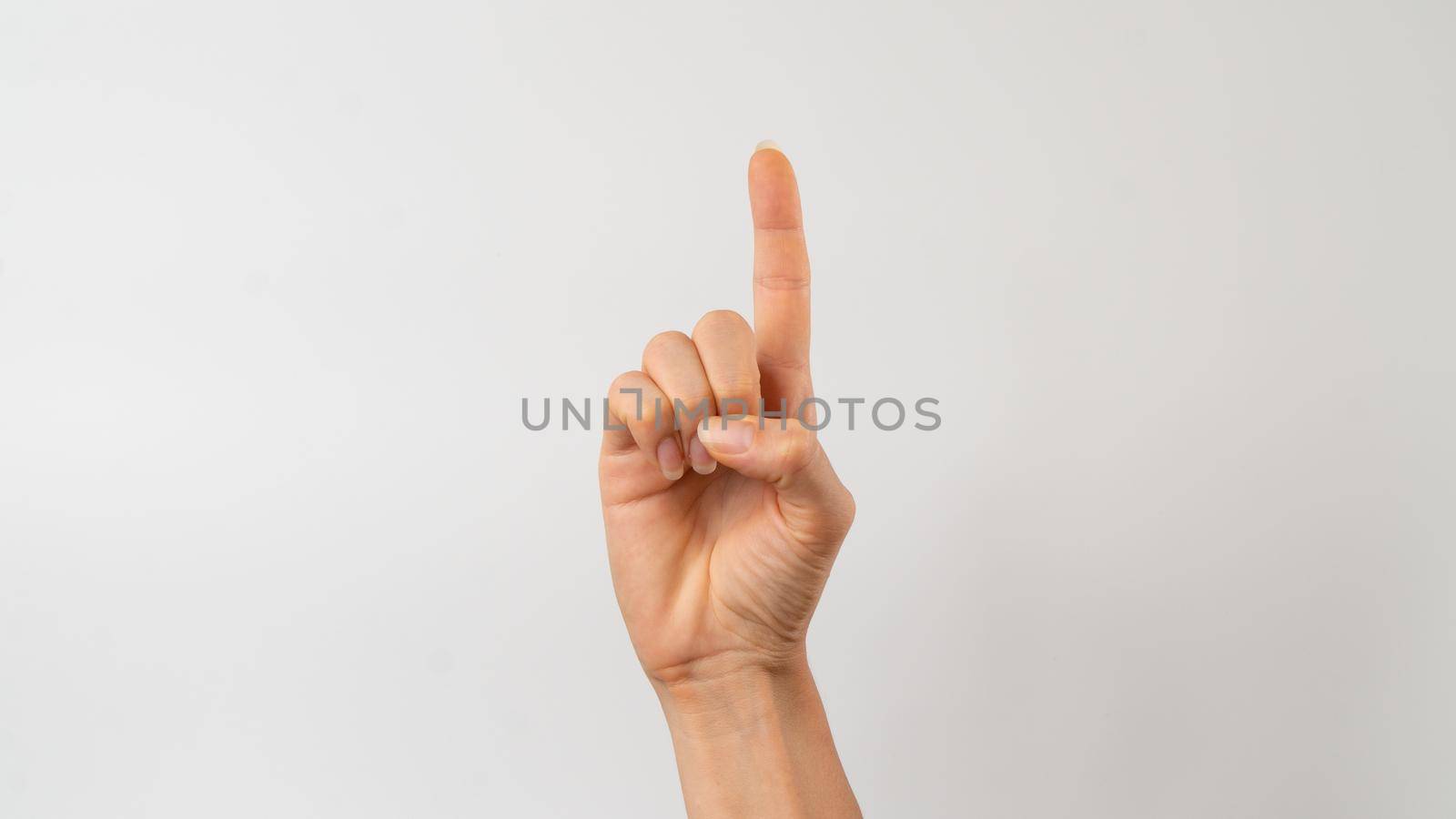 Sign language of the deaf and dumb people, English letter d. High quality photo