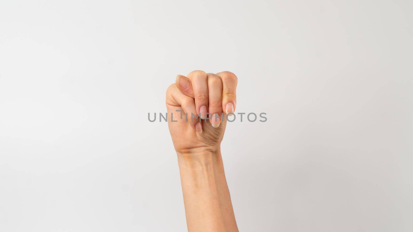 Sign language of the deaf and dumb people, English letter m. High quality photo