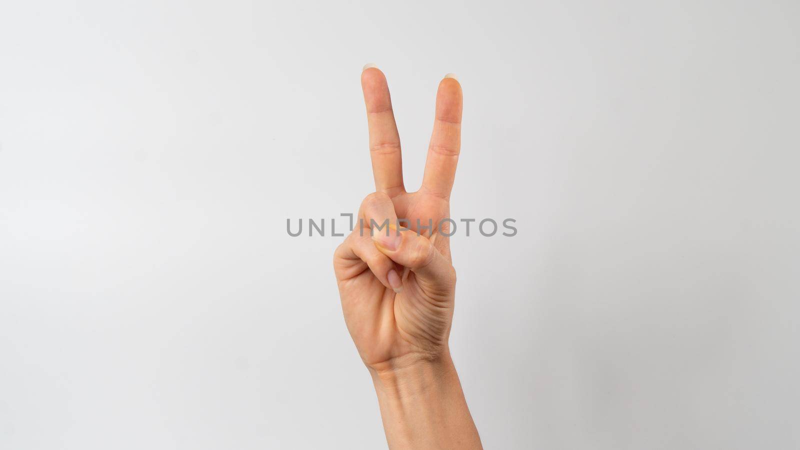 Sign language of the deaf and dumb people, English letter v by voktybre