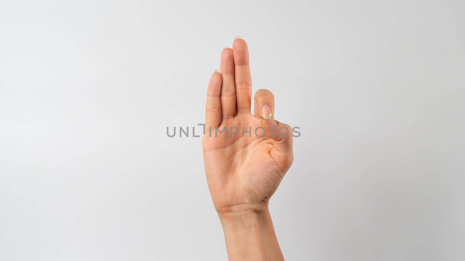 Sign language of the deaf and dumb people, English letter t. High quality photo