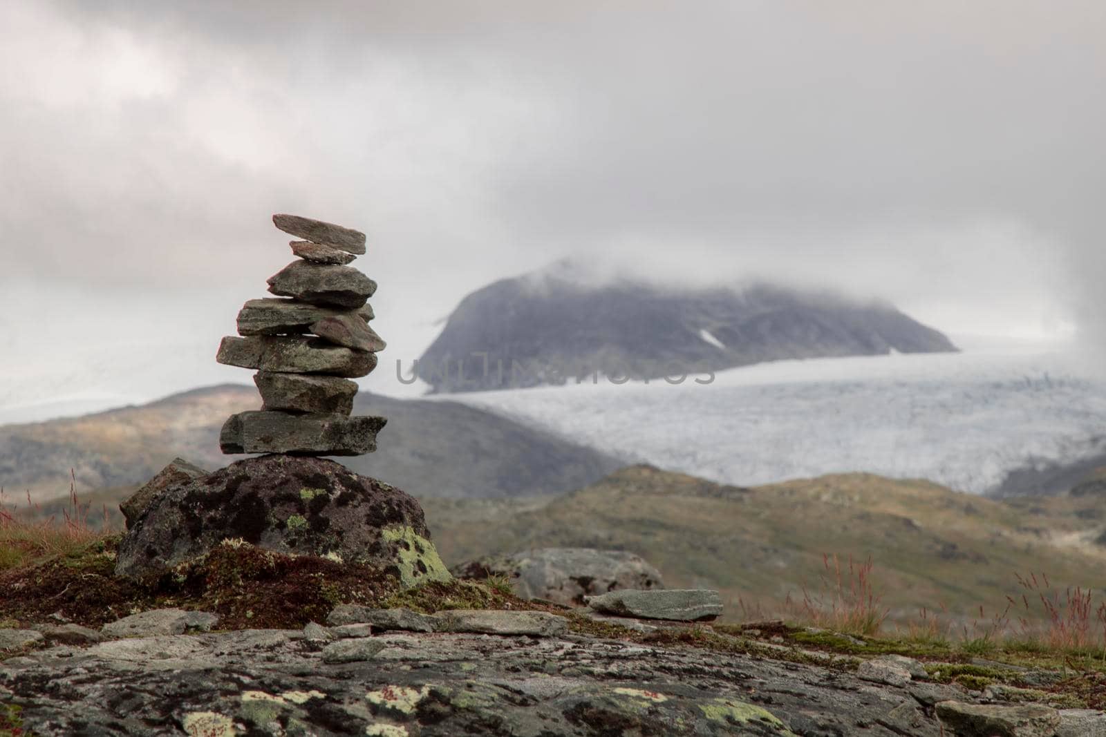Stone landmarks in a winter landscape by ValentimePix