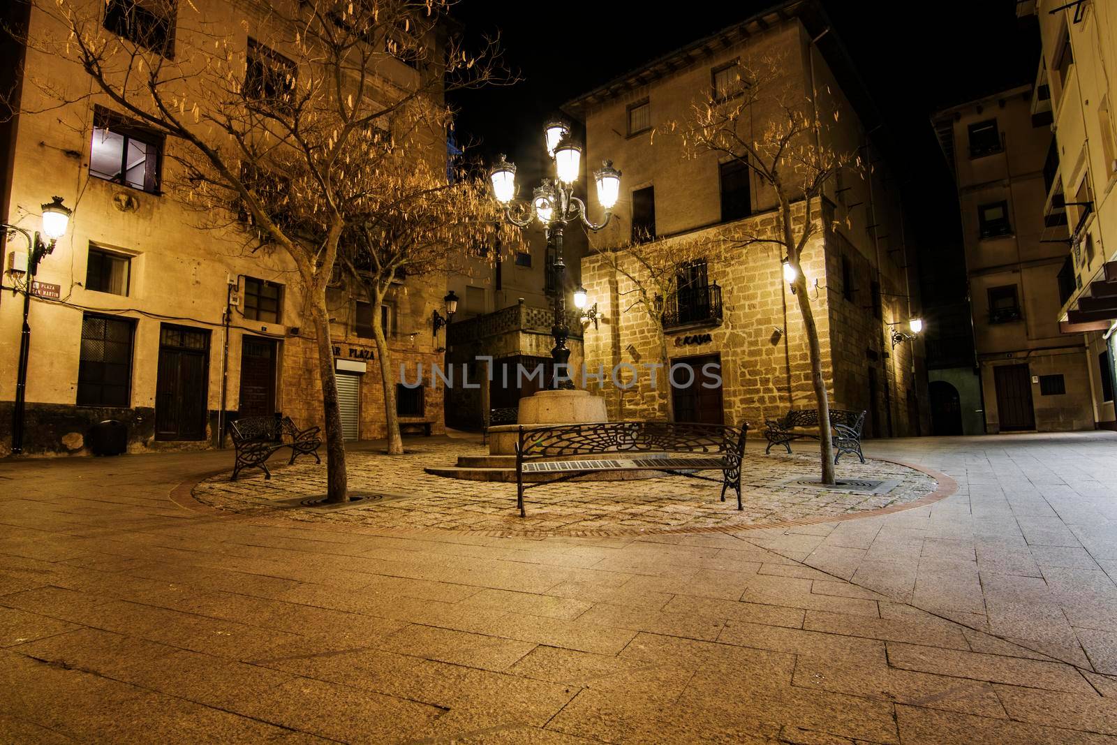 San Martin square at night in Haro La Rioja in Spain