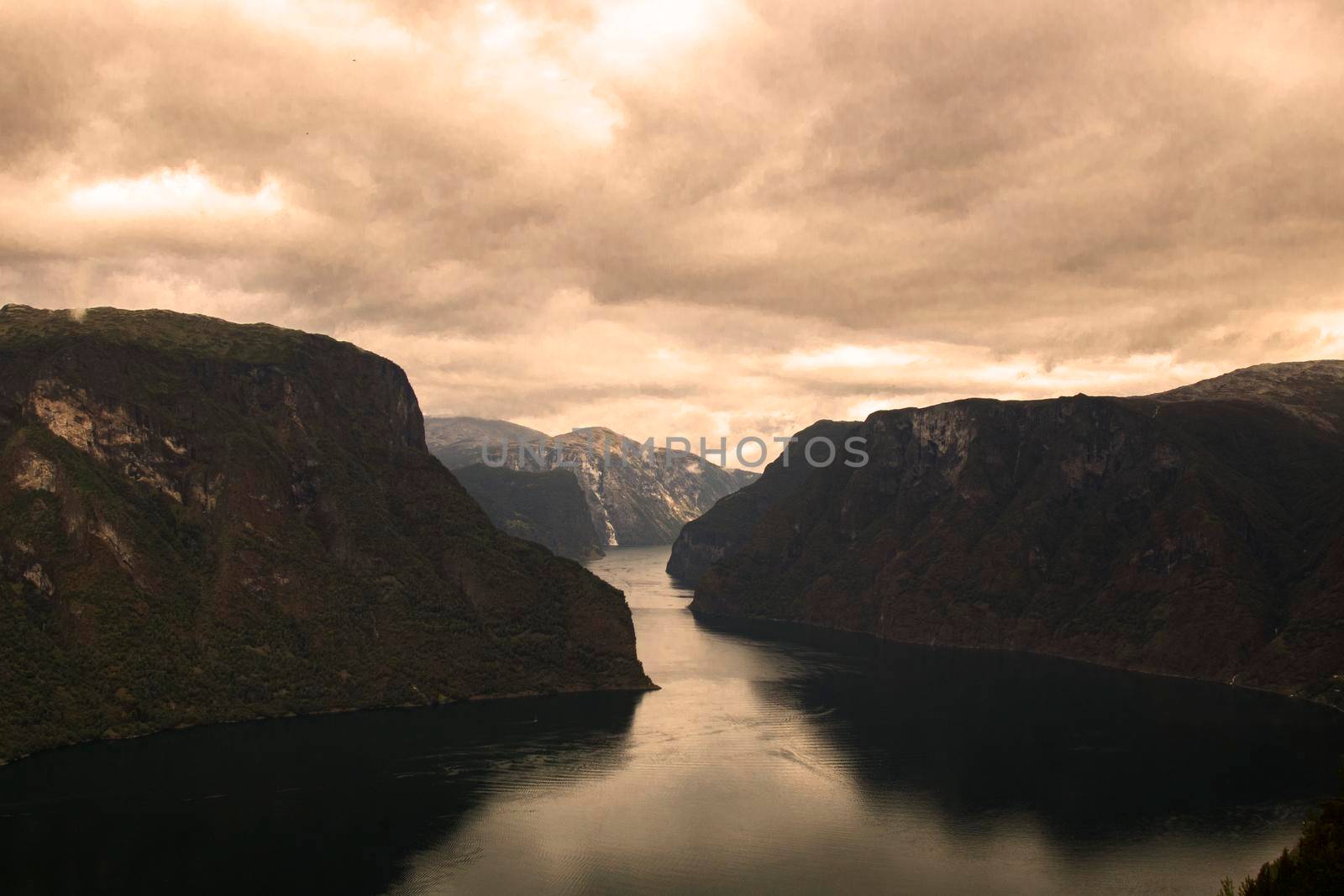 Aurlandfjord from Stegastein viewpoint by ValentimePix