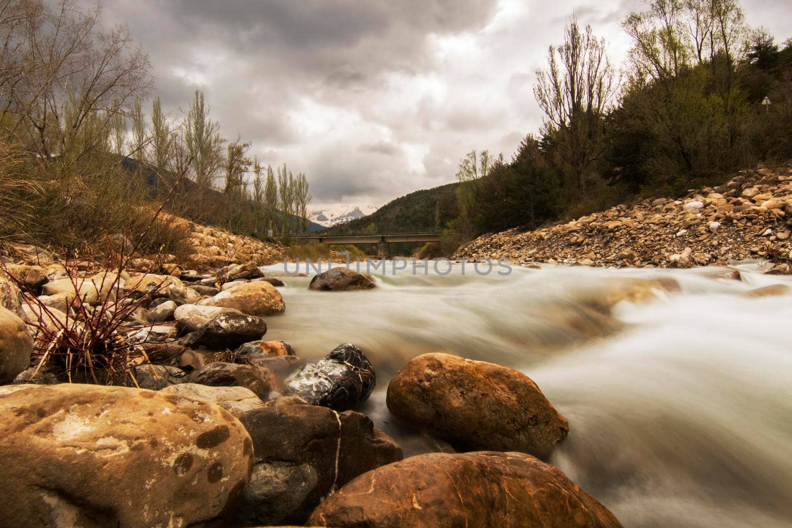 Wild river in Spanish Pyrenees by ValentimePix