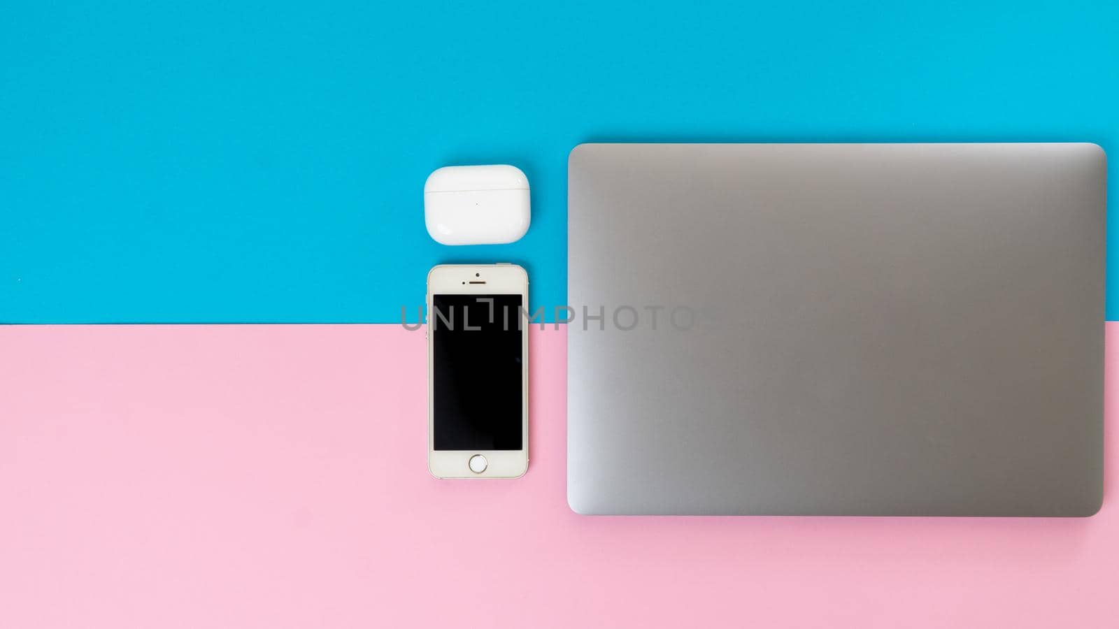 A set of gadgets for work and study with space for text. High quality photo