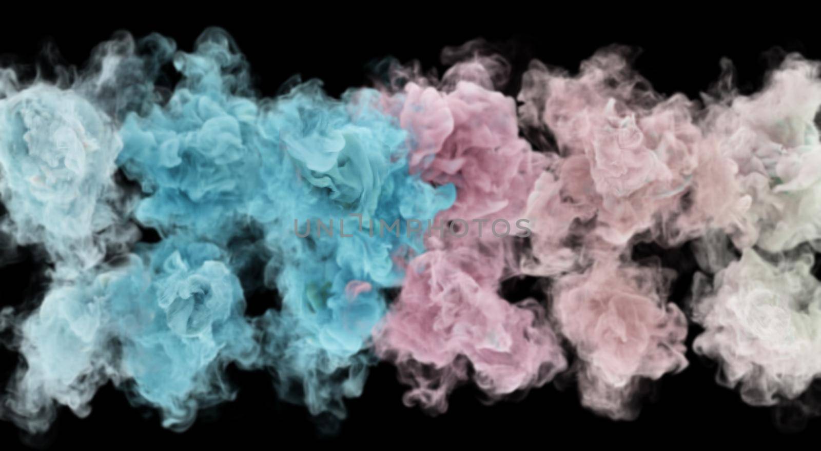 Magic pastel color puffs of smoke. 3D render abstract fog background by Xeniasnowstorm