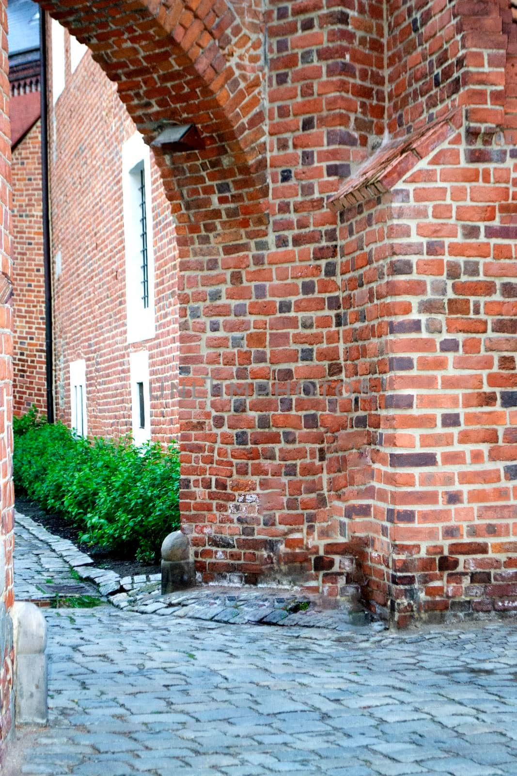 Ancient buildings on Ostrow Tumski at daytime in Wroclaw. High quality photo