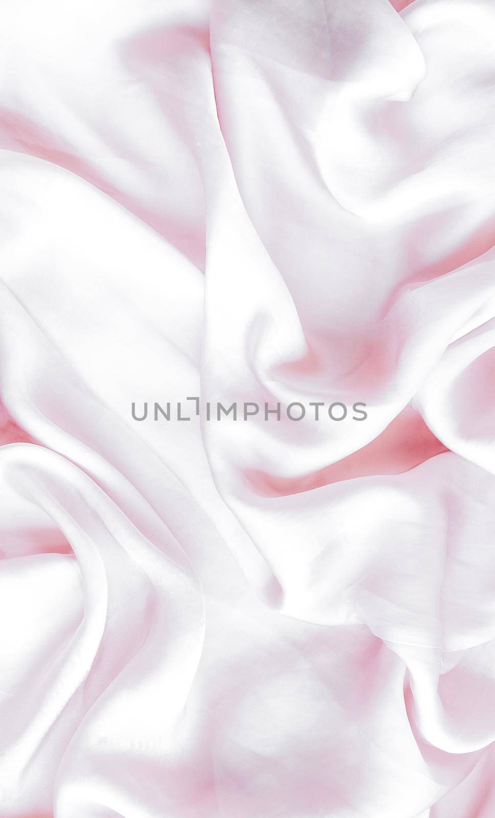 Elegant fabric texture, abstract backdrop and modern pastel colours concept - Pink soft silk waves, flatlay background