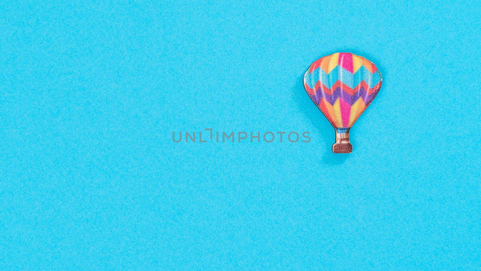 Collage - balloon on a blue background with space for text. High quality photo