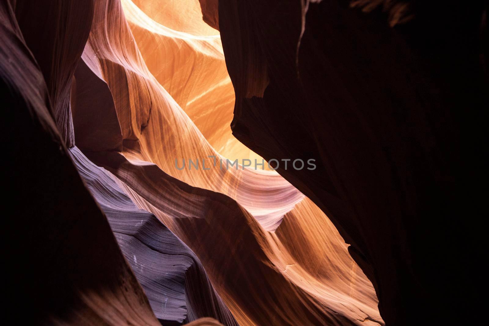 Antelope canyon curves in a specially beautiful place in the USA