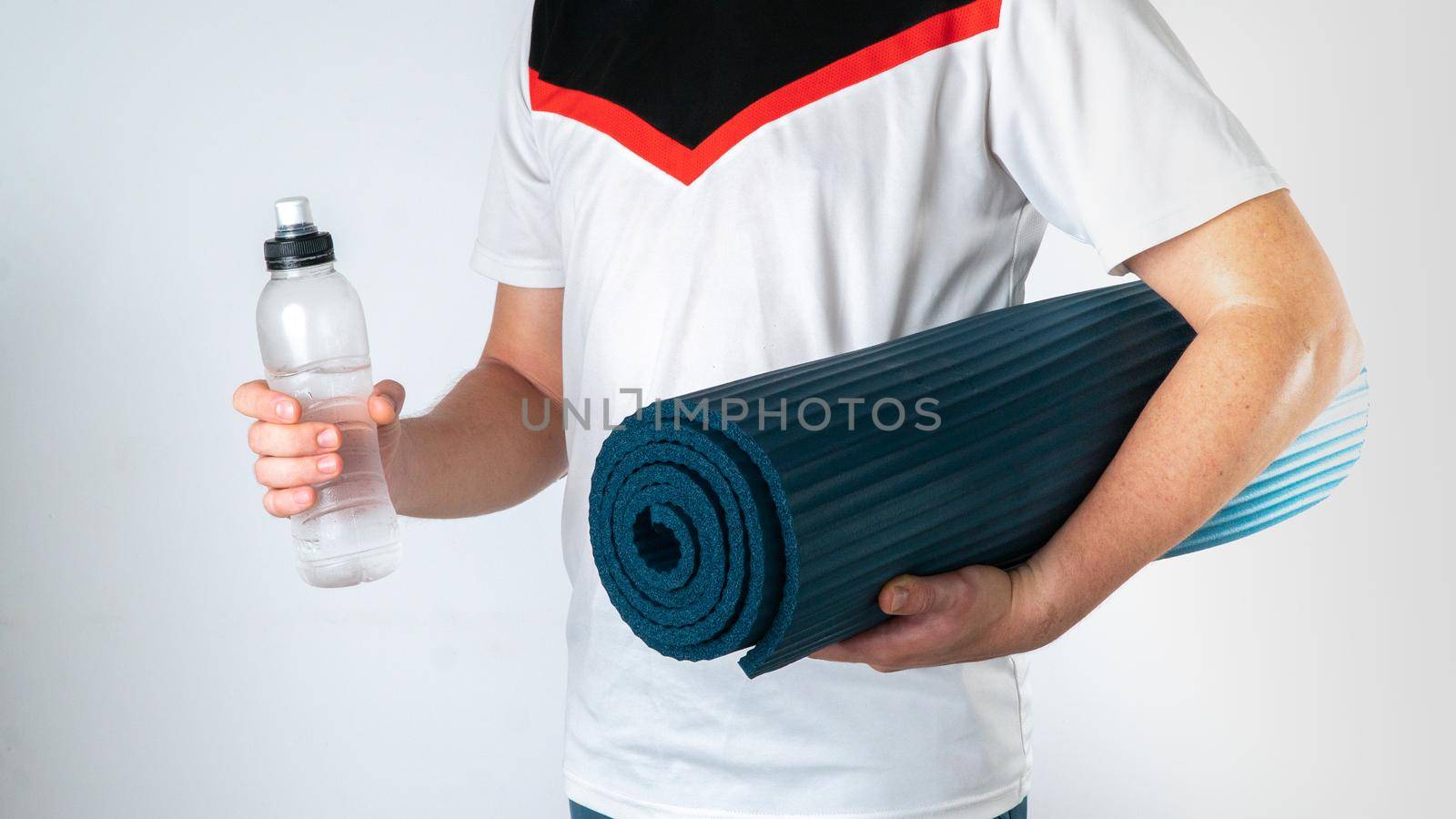 Man with Yoga Mat and Water Bottle - Sporty Lifestyle by voktybre