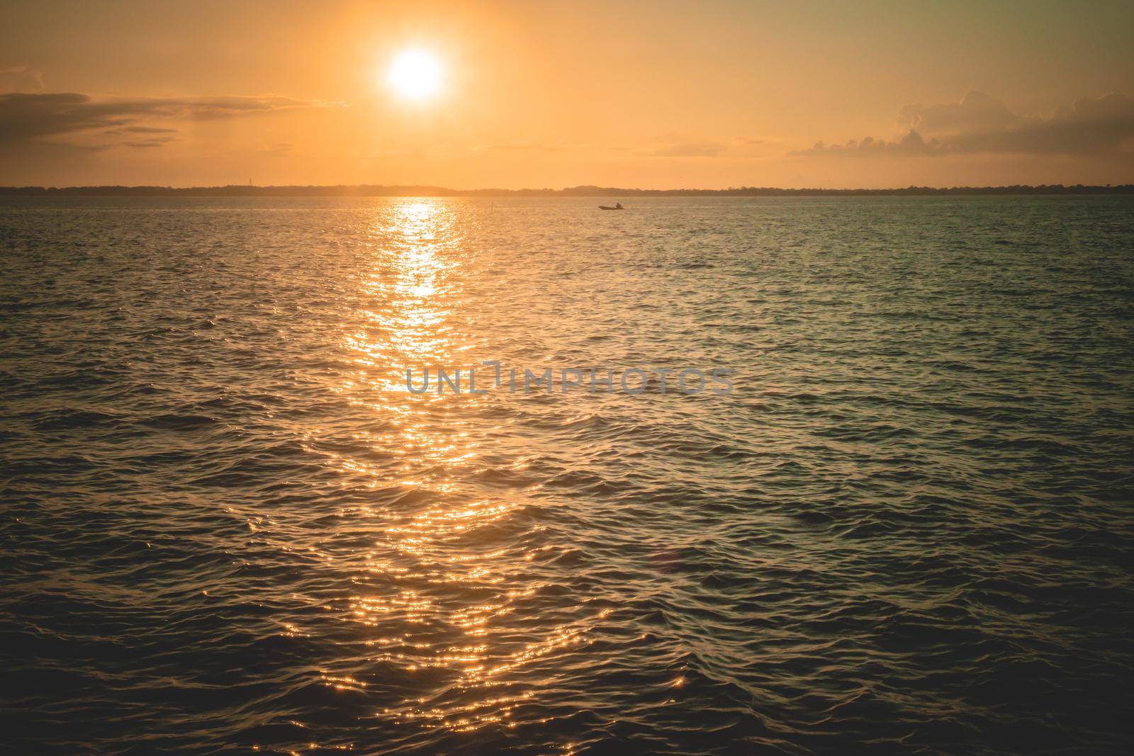 Sunset Sunrise over sea ocean Summer Landscape beautiful Nature background.