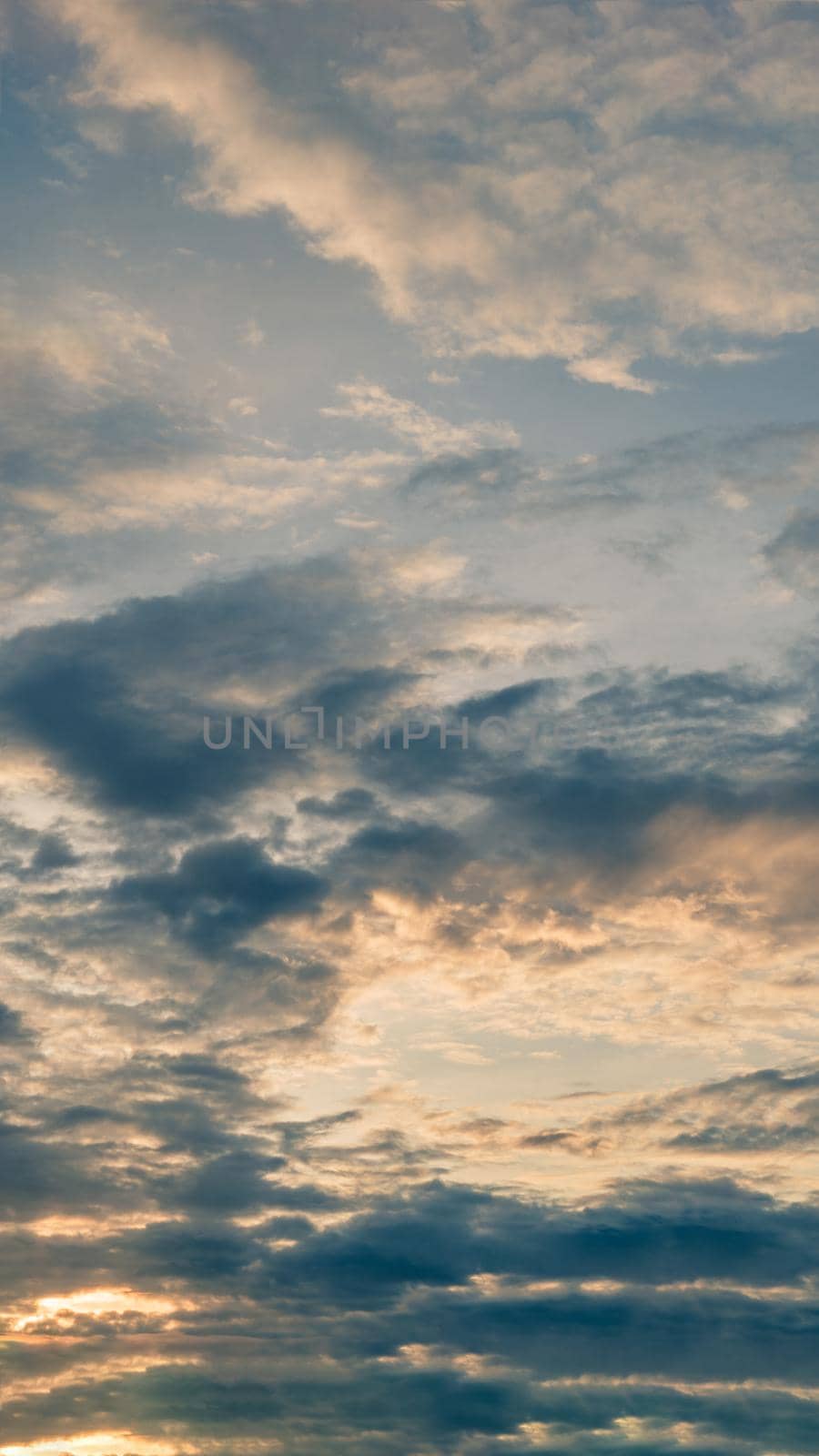 Atmosphere panorama Dramatic Sky Sunset Sunrise Dark orange rosy yellow blue pink cloud background.
