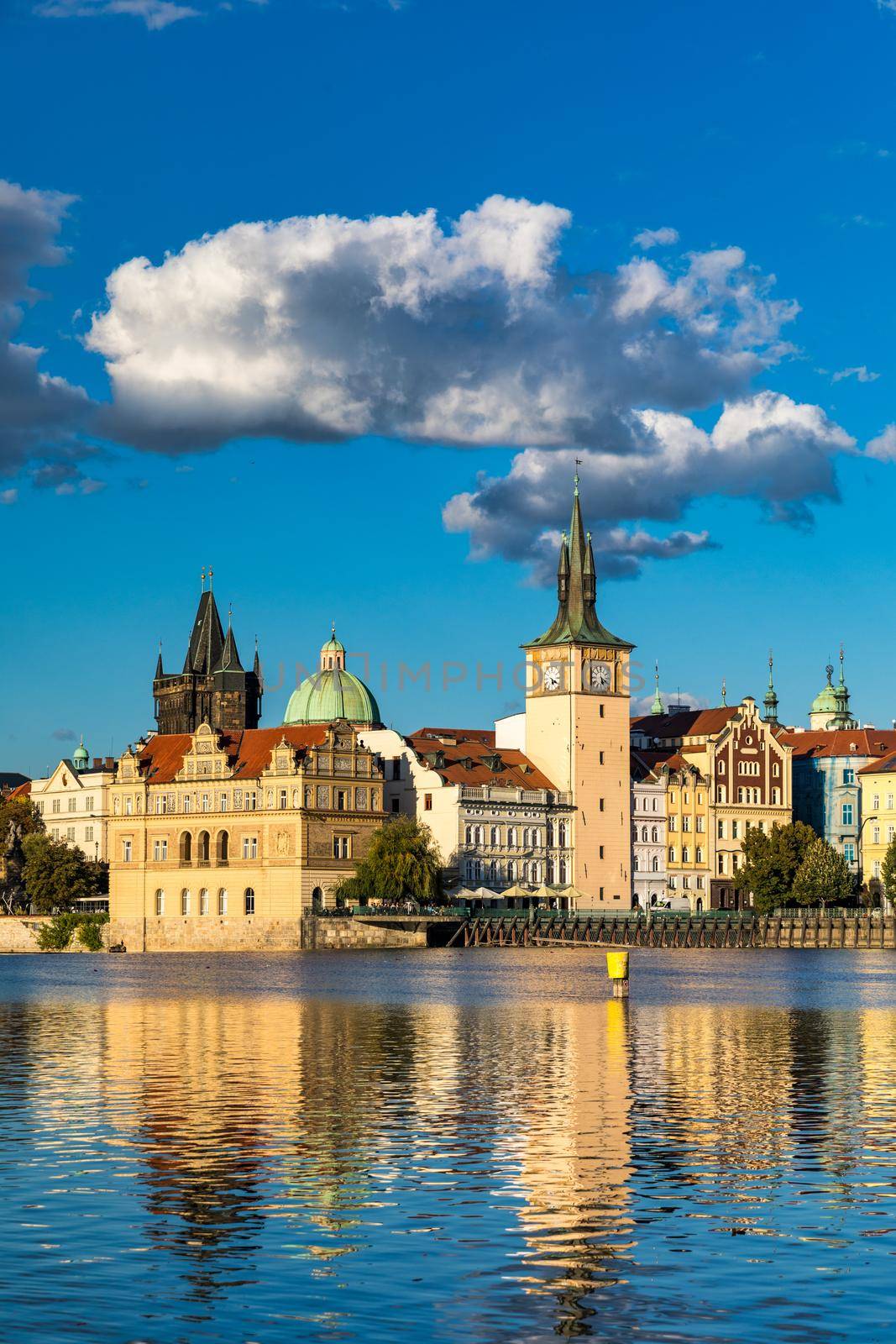 Charles Bridge sunset view of the Old Town pier architecture, Charles Bridge over Vltava river in Prague, Czechia. Old Town of Prague with Charles Bridge, Prague, Czech Republic.