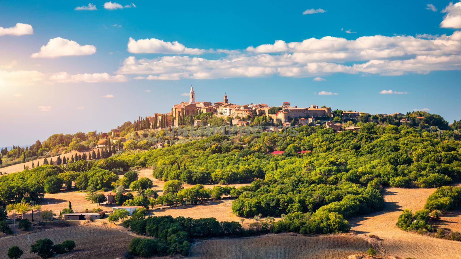 Pienza, a town in the province of Siena in Tuscany, Italy, Europe. Tuscany, Pienza italian medieval village. Siena, Italy. The small town of Pienza in Tuscany, Italy. 
