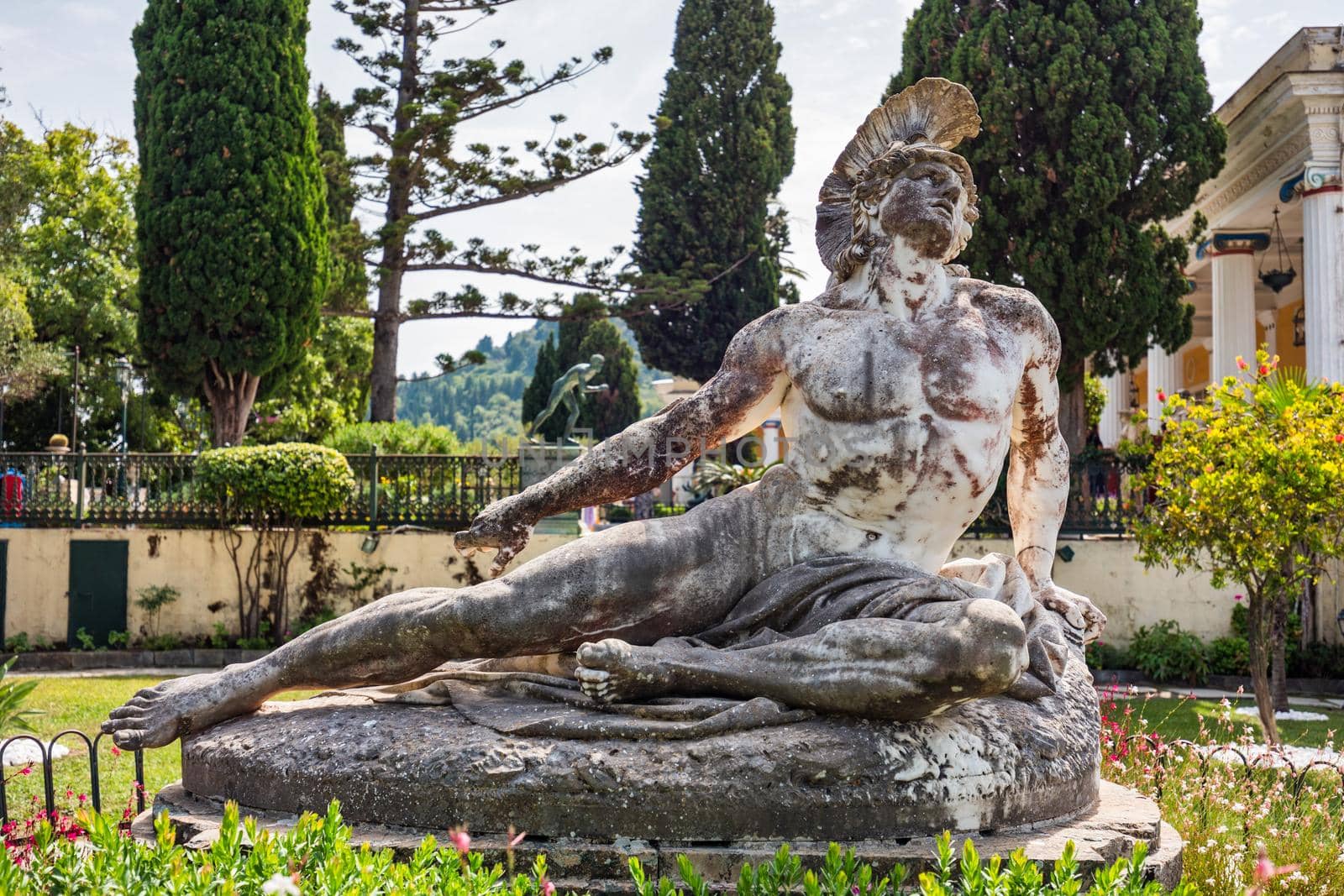 Achilleion palace in Corfu Island, Greece, built by Empress of Austria Elisabeth of Bavaria, also known as Sisi. The Achilleion palace in Corfu, Greece.